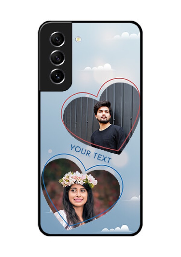Galaxy S21 FE 5G Custom Glass Mobile Case - Blue Color Couple Design