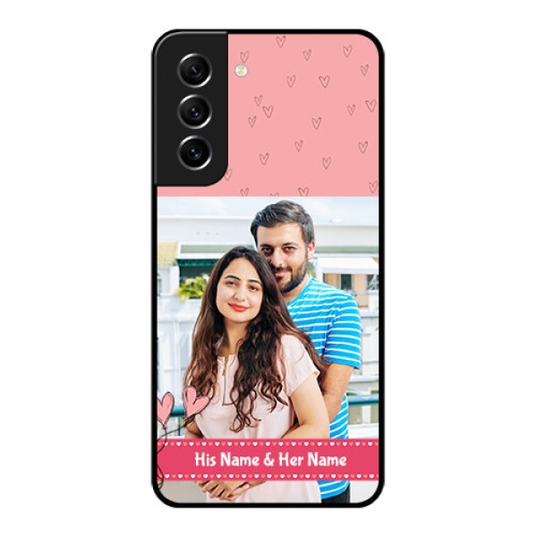 Galaxy S21 FE 5G Personalized Glass Phone Case - Love Design Peach Color Galaxy S21 FE 5G Personalized Glass Phone Case - Love Design Peach Color