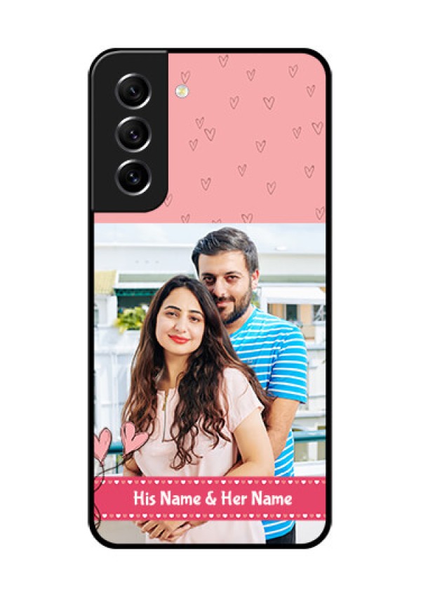 Galaxy S21 FE 5G Personalized Glass Phone Case - Love Design Peach Color