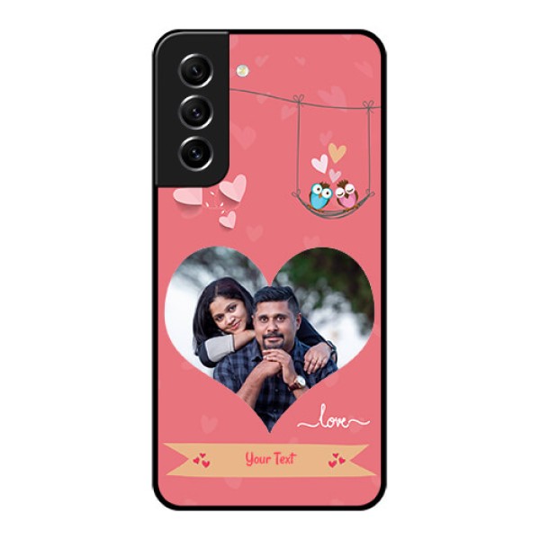 Galaxy S21 FE 5G Personalized Glass Phone Case - Peach Color Love Design