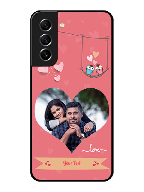 Custom Galaxy S21 FE 5G Personalized Glass Phone Case - Peach Color Love Design