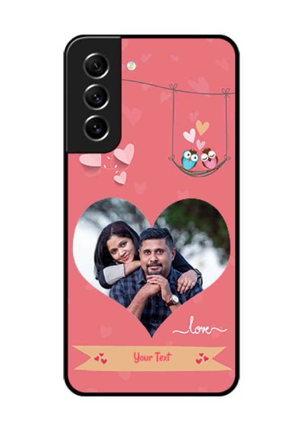 Galaxy S21 FE 5G Personalized Glass Phone Case - Peach Color Love Design