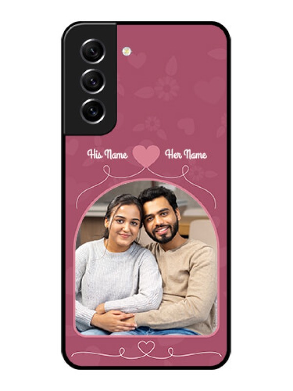 Custom Galaxy S21 FE 5G Photo Printing on Glass Case - Love Floral Design