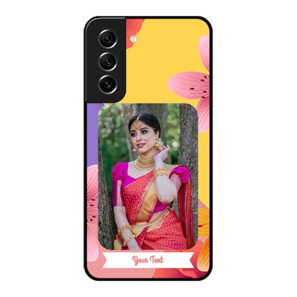 Galaxy S21 FE 5G Custom Glass Mobile Case - 3 Image With Vintage Floral Design