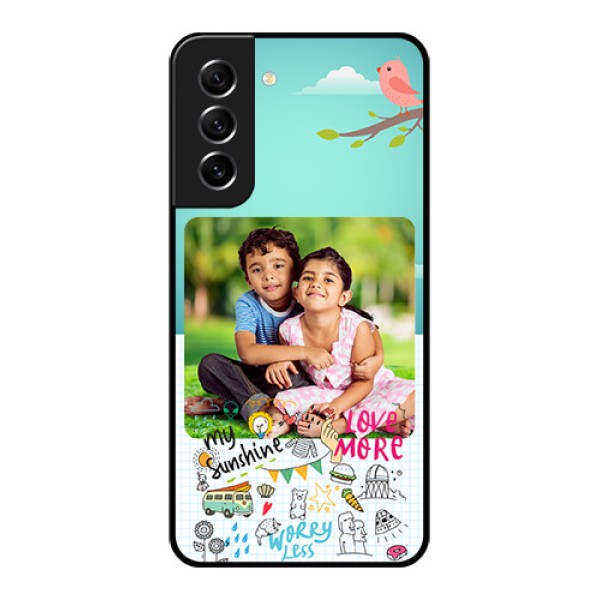 Galaxy S21 FE 5G Photo Printing on Glass Case - Doodle love Design