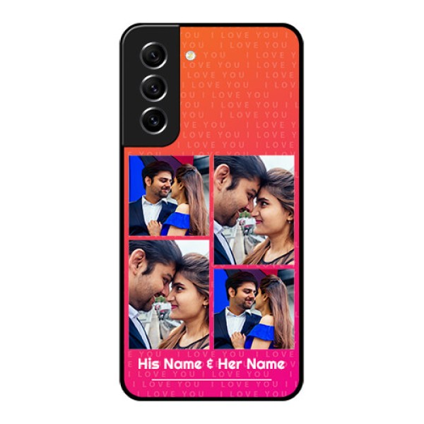 Galaxy S21 FE 5G Custom Glass Phone Case - I Love You Pink Design