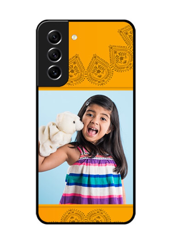 Galaxy S21 FE 5G Personalized Glass Phone Case - Photo Wedding Design