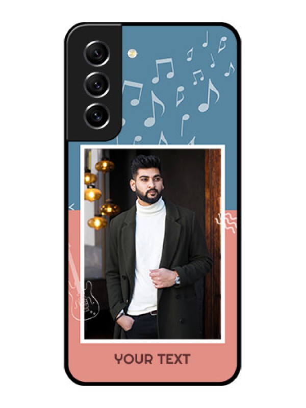 Custom Galaxy S21 FE 5G Photo Printing on Glass Case - with Color Musical Note Design