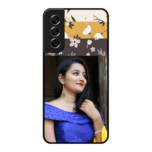 Galaxy S21 FE 5G Custom Glass Phone Case - Stylish Floral Design