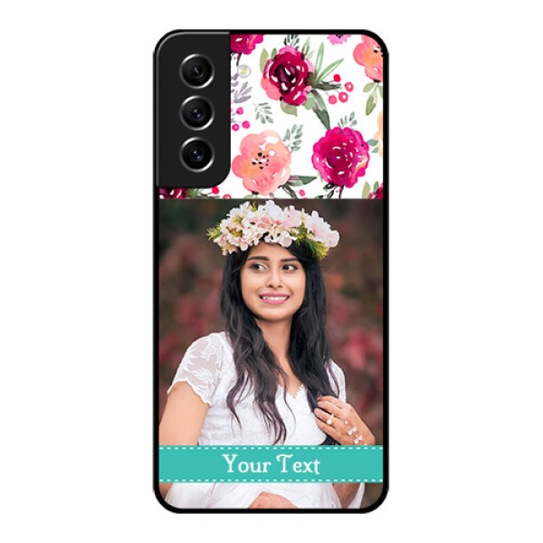 Galaxy S21 FE 5G Custom Glass Phone Case - Watercolor Floral Design