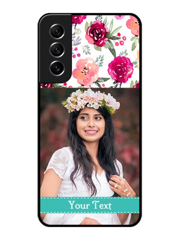 Custom Galaxy S21 FE 5G Custom Glass Phone Case - Watercolor Floral Design