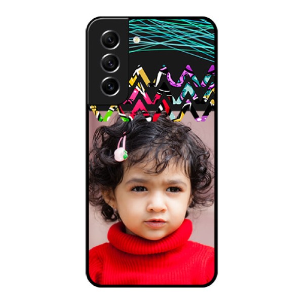 Galaxy S21 FE 5G Personalized Glass Phone Case - Neon Abstract Design