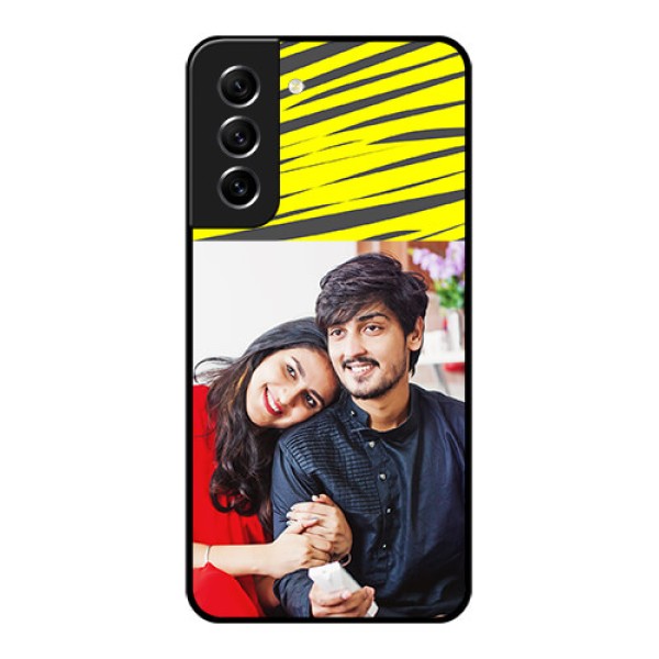 Galaxy S21 FE 5G Photo Printing on Glass Case - Yellow Abstract Design