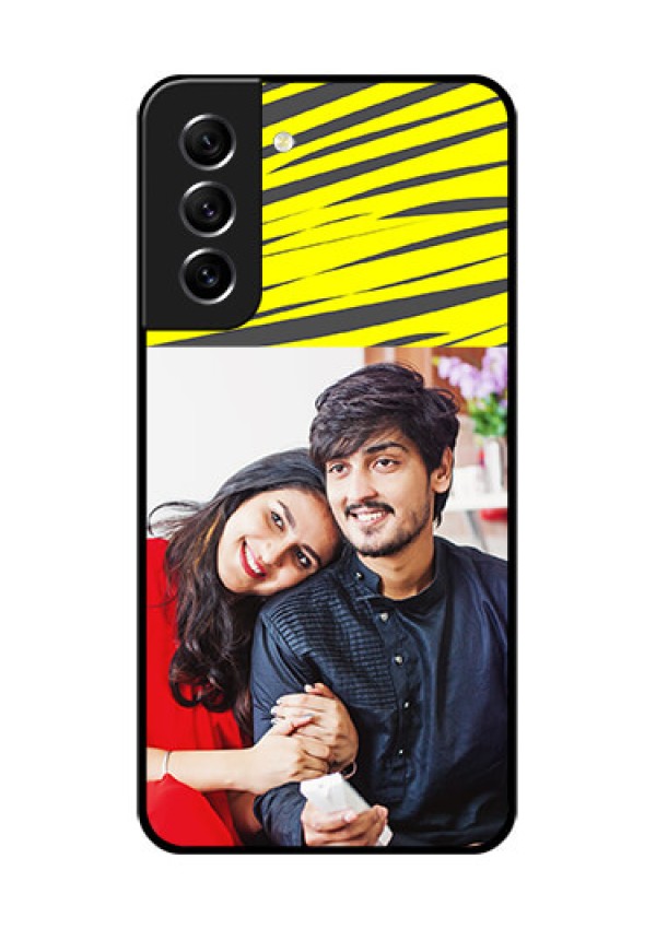 Galaxy S21 FE 5G Photo Printing on Glass Case - Yellow Abstract Design