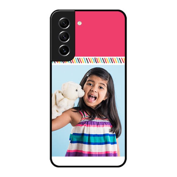 Galaxy S21 FE 5G Personalized Glass Phone Case - Line art design