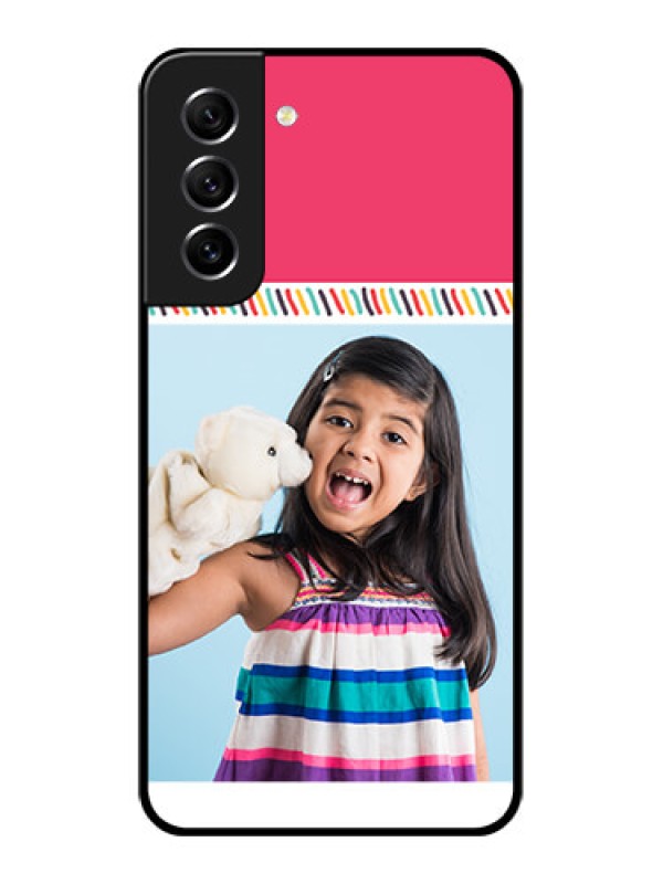 Custom Galaxy S21 FE 5G Personalized Glass Phone Case - Line art design