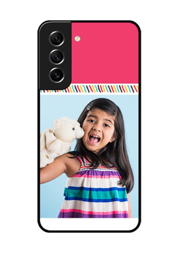 Galaxy S21 FE 5G Personalized Glass Phone Case - Line art design