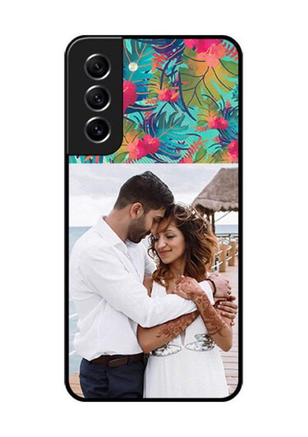 Galaxy S21 FE 5G Photo Printing on Glass Case - Watercolor Floral Design