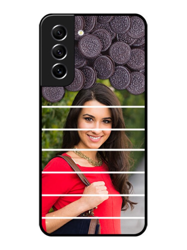 Custom Galaxy S21 FE 5G Custom Glass Phone Case - with Oreo Biscuit Design