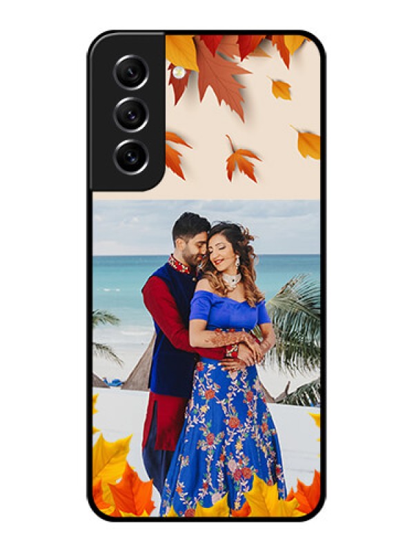 Custom Galaxy S21 FE 5G Photo Printing on Glass Case - Autumn Maple Leaves Design