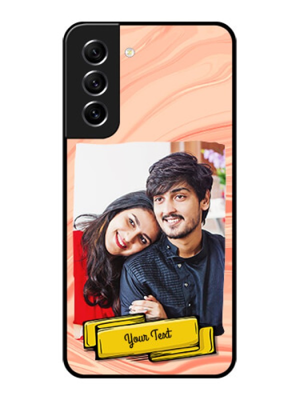 Custom Galaxy S21 FE 5G Personalized Glass Phone Case - Marble Texture Design