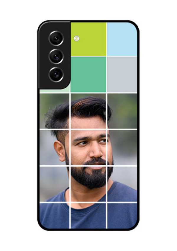 Galaxy S21 FE 5G Photo Printing on Glass Case - with white box pattern