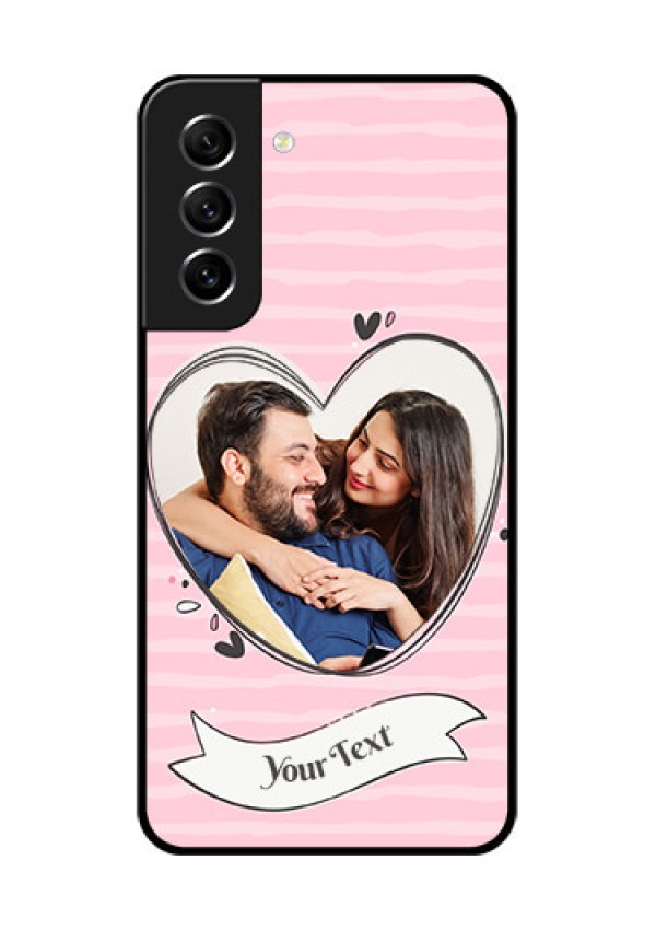 Galaxy S21 FE 5G Custom Glass Phone Case - Vintage Heart Design