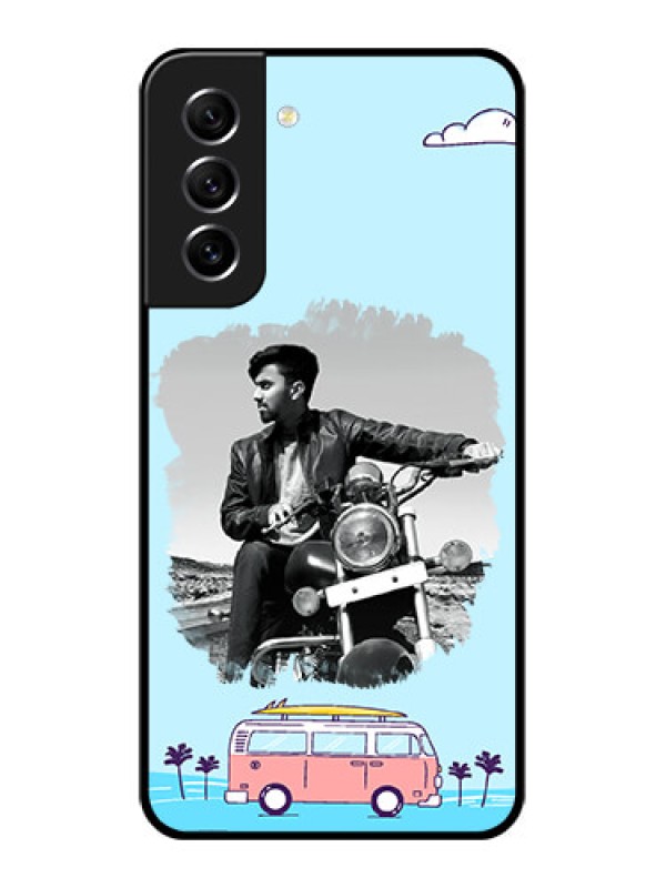 Custom Galaxy S21 FE 5G Photo Printing on Glass Case - Travel & Adventure Design