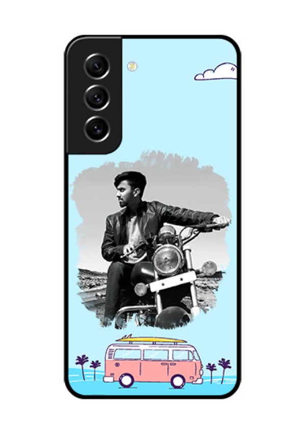 Galaxy S21 FE 5G Photo Printing on Glass Case - Travel & Adventure Design