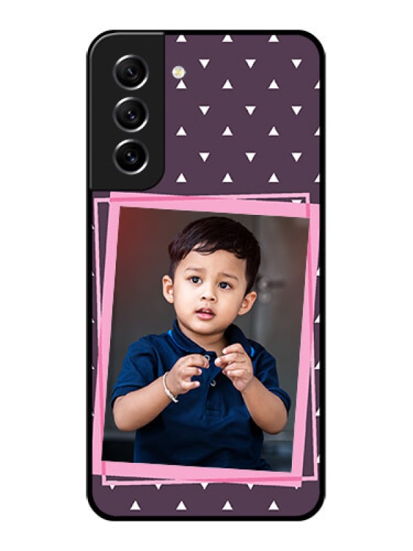 Custom Galaxy S21 FE 5G Custom Glass Mobile Case - Triangle Pattern Dotted Design