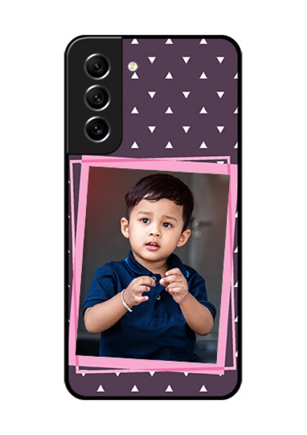 Galaxy S21 FE 5G Custom Glass Mobile Case - Triangle Pattern Dotted Design