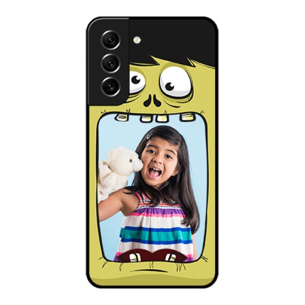 Galaxy S21 FE 5G Personalized Glass Phone Case - Cartoon monster back case Design Galaxy S21 FE 5G Personalized Glass Phone Case - Cartoon monster back case Design