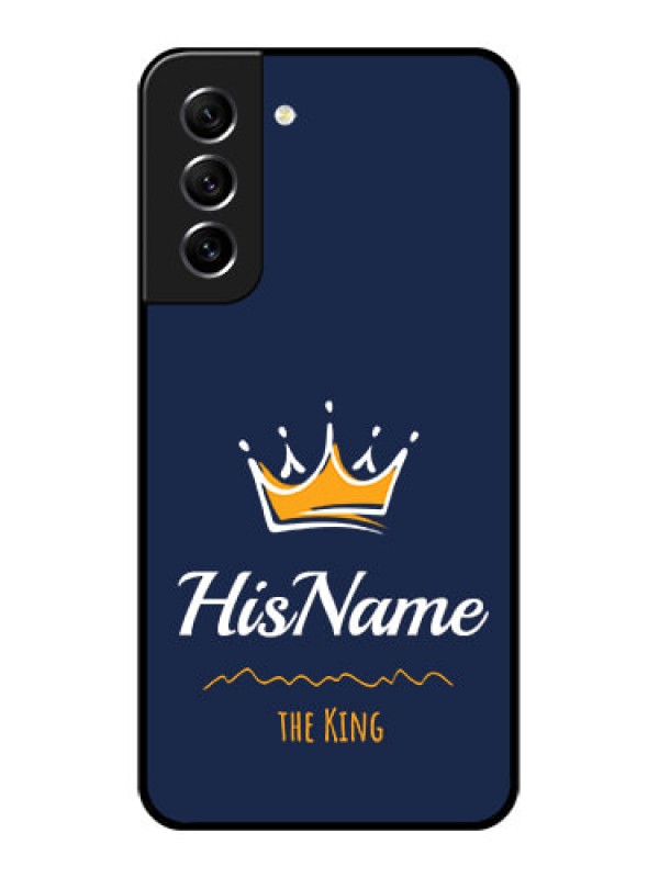 Custom Galaxy S21 FE 5G Glass Phone Case King with Name
