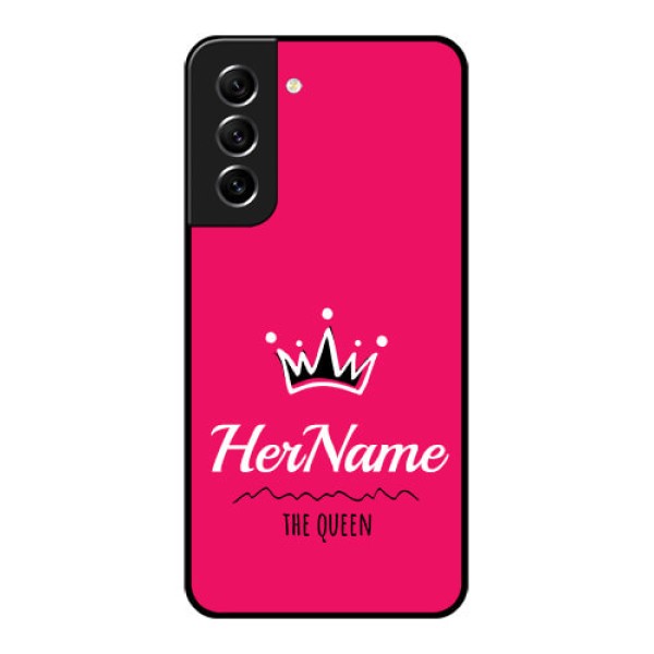 Galaxy S21 FE 5G Glass Phone Case Queen with Name Galaxy S21 FE 5G Glass Phone Case Queen with Name