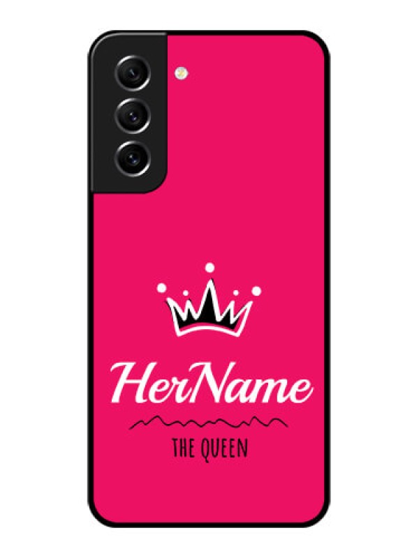 Custom Galaxy S21 FE 5G Glass Phone Case Queen with Name