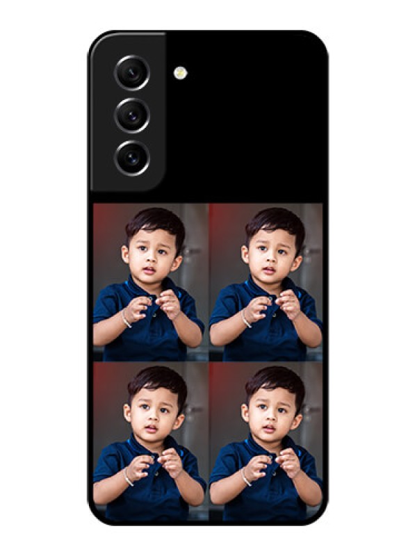 Custom Galaxy S21 FE 5G 4 Image Holder on Glass Mobile Cover