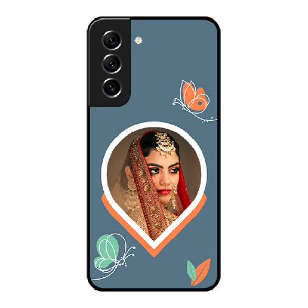Galaxy S21 FE 5G Custom Glass Mobile Case - Droplet Butterflies Design Galaxy S21 FE 5G Custom Glass Mobile Case - Droplet Butterflies Design