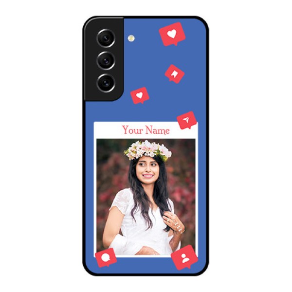 Galaxy S21 FE 5G Custom Glass Phone Case - Like Share And Comment Design Galaxy S21 FE 5G Custom Glass Phone Case - Like Share And Comment Design