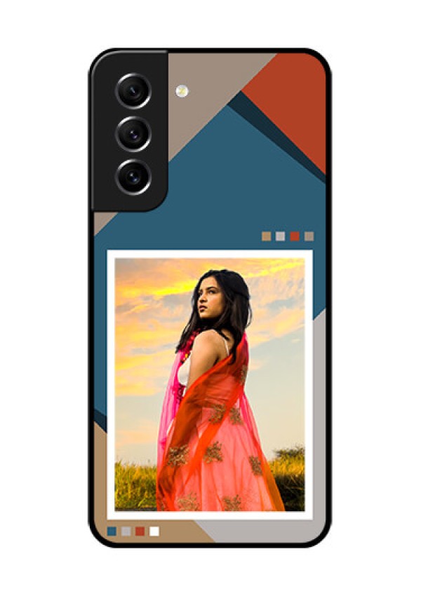 Galaxy S21 FE 5G Personalized Glass Phone Case - Retro color pallet Design
