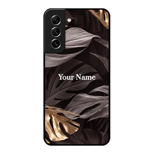 Galaxy S21 FE 5G Personalised Glass Phone Case - Wild Leaves digital paint Design Galaxy S21 FE 5G Personalised Glass Phone Case - Wild Leaves digital paint Design