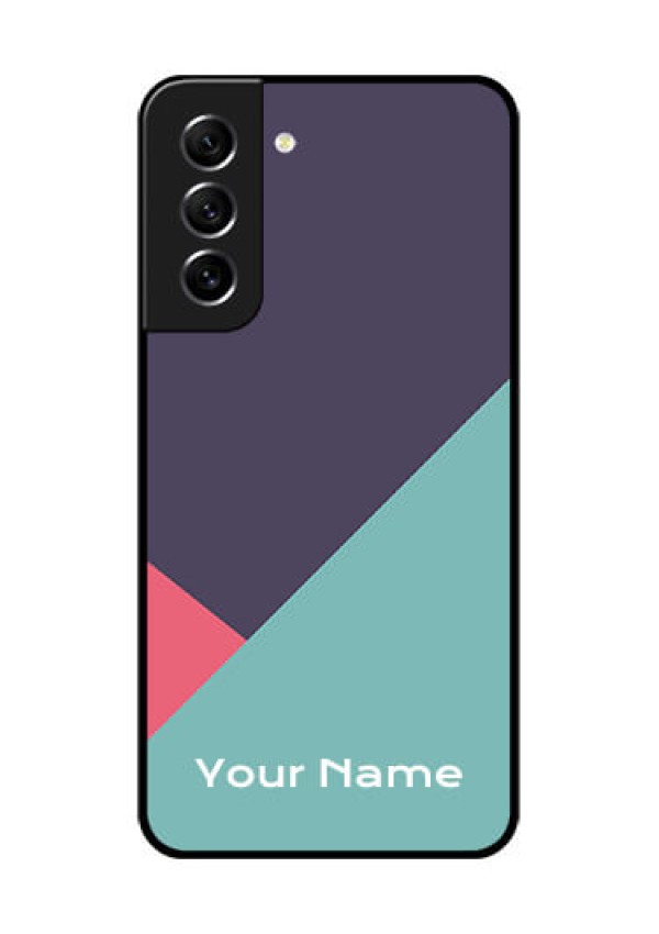 Galaxy S21 FE 5G Custom Glass Mobile Case - Tri Color abstract Design