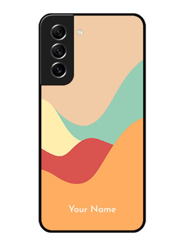 Custom Galaxy S21 FE 5G Personalized Glass Phone Case - Ocean Waves Multi-colour Design