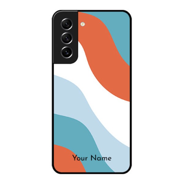 Galaxy S21 FE 5G Custom Glass Mobile Case - coloured Waves Design Galaxy S21 FE 5G Custom Glass Mobile Case - coloured Waves Design