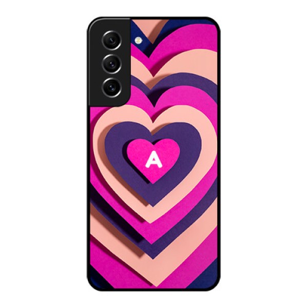 Galaxy S21 FE 5G Custom Glass Mobile Case - Cute Heart Pattern Design