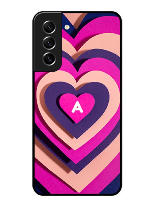 Custom Galaxy S21 FE 5G Custom Glass Mobile Case - Cute Heart Pattern Design