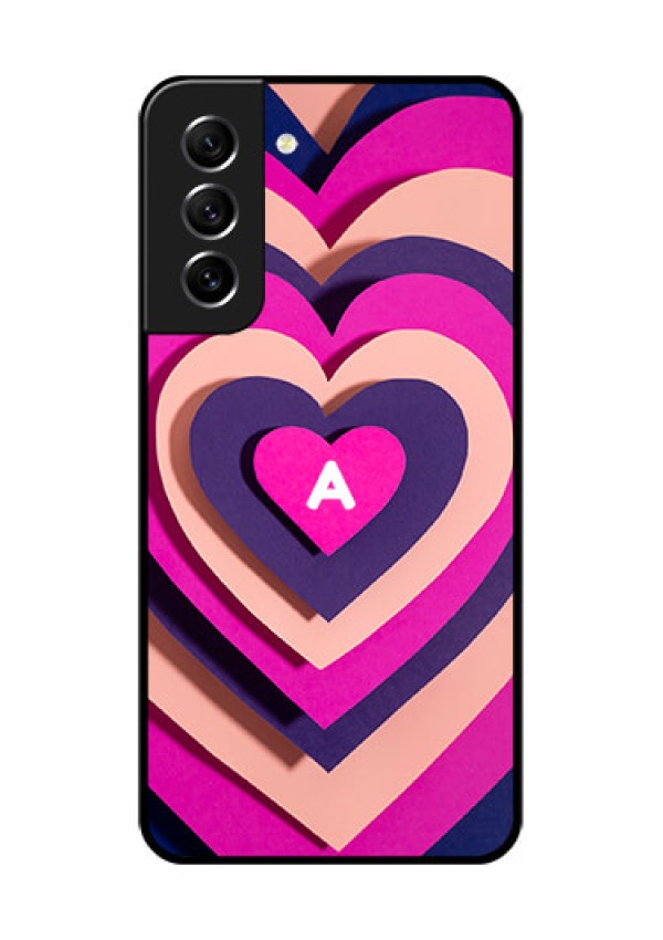 Galaxy S21 FE 5G Custom Glass Mobile Case - Cute Heart Pattern Design