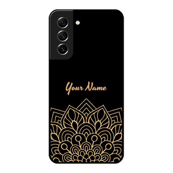Galaxy S21 FE 5G Custom Glass Phone Case - Golden mandala Design