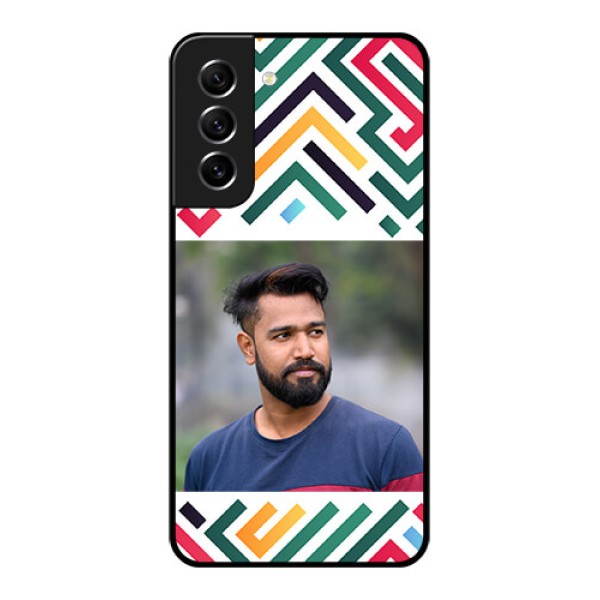 Galaxy S21 FE 5G Personalized Glass Phone Case - Colorful Maze Pattern Design Galaxy S21 FE 5G Personalized Glass Phone Case - Colorful Maze Pattern Design