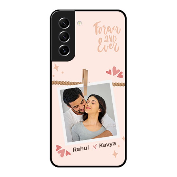 Galaxy S21 FE 5G Custom Glass Phone Case - Forever and ever love Design