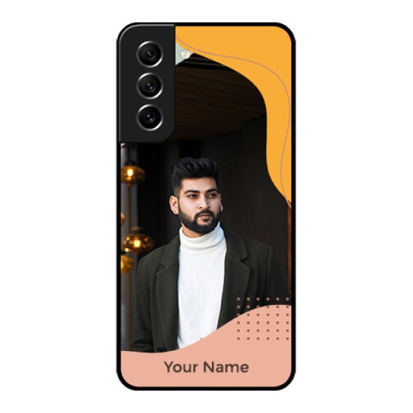Galaxy S21 FE 5G Personalized Glass Phone Case - Tri-coloured overlay design Galaxy S21 FE 5G Personalized Glass Phone Case - Tri-coloured overlay design